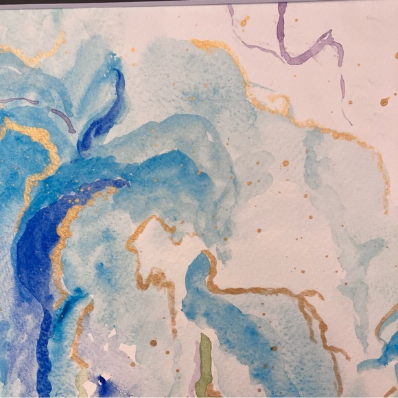 Abstract Waterfall Original Art Watercolor Landscape Painting - Picture 5 of 16